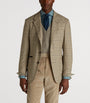 Beige Virgin Wool-Cashmere Tattersall Check Bourdon Blazer