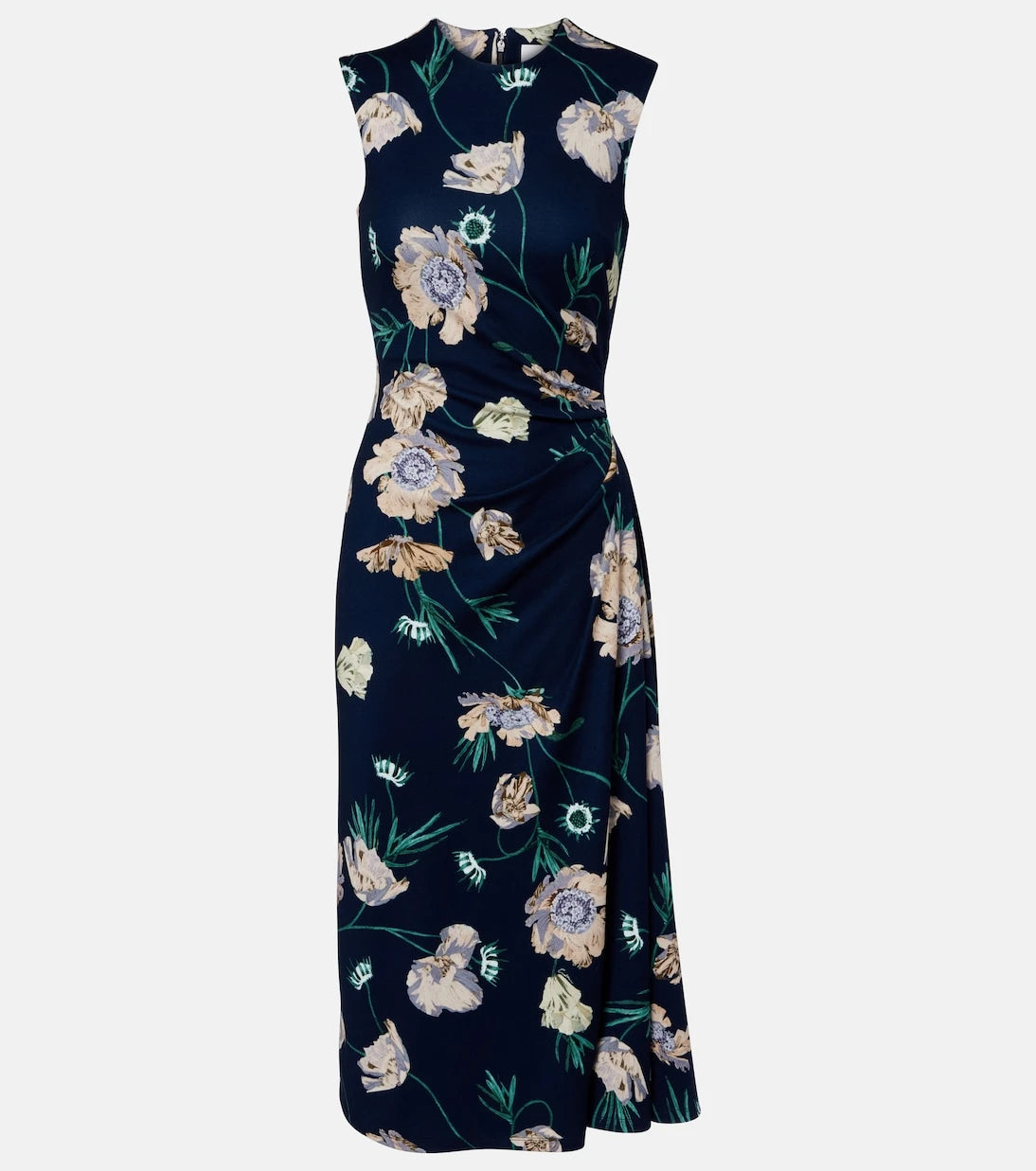 Erdem - Draped floral jersey midi dress