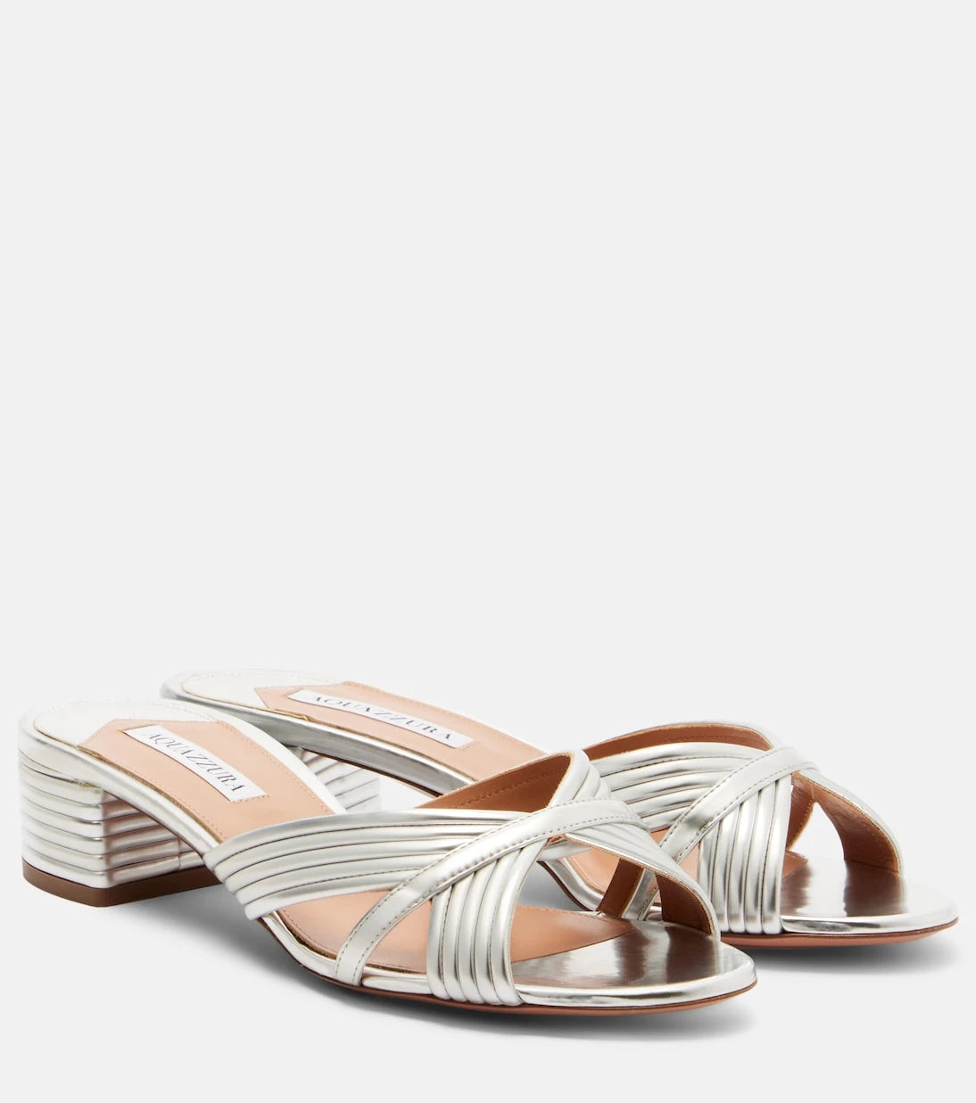 Aquazzura - Sundance metallic leather sandals