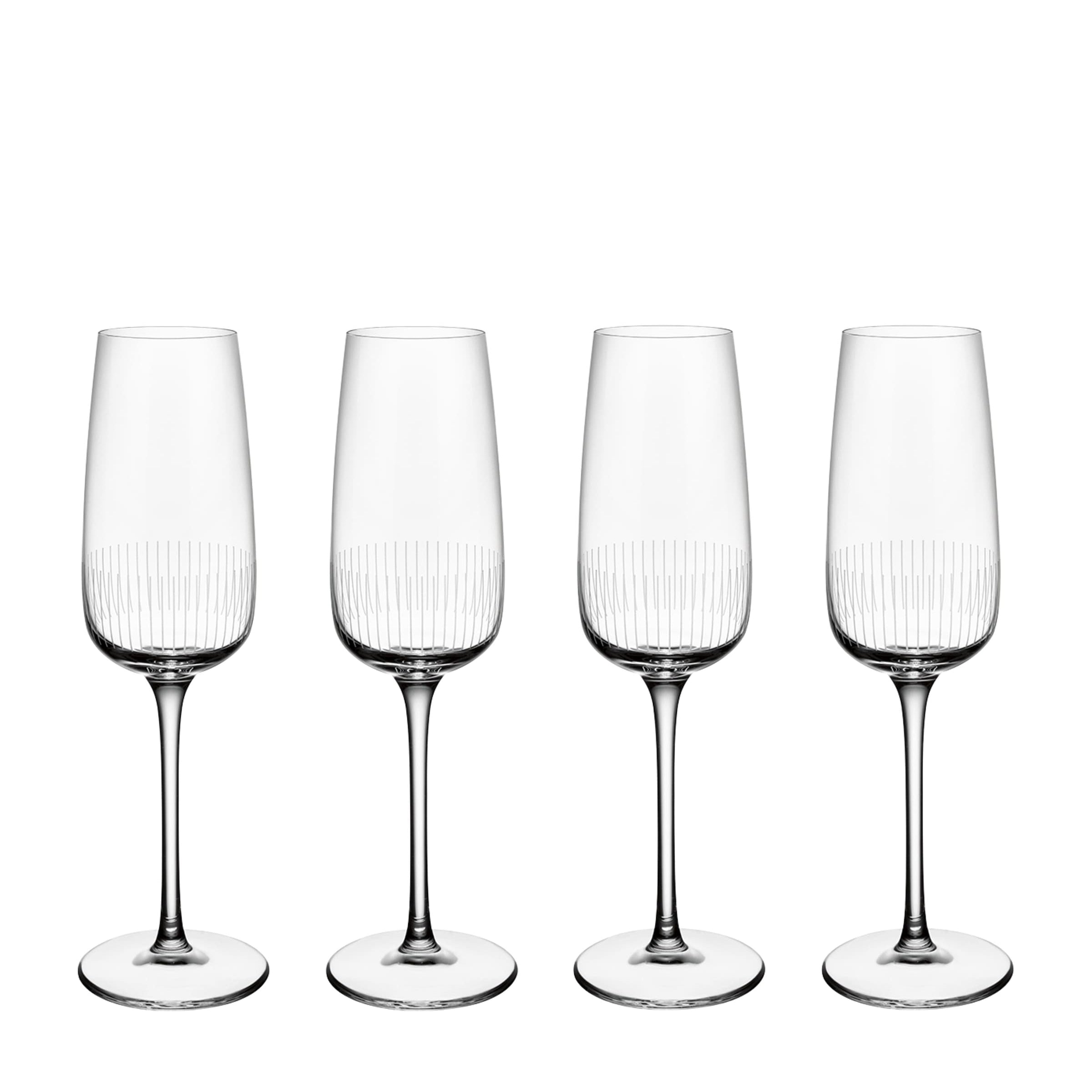 Set of 4 Crystal Afina Champagne Glasses (120ml)