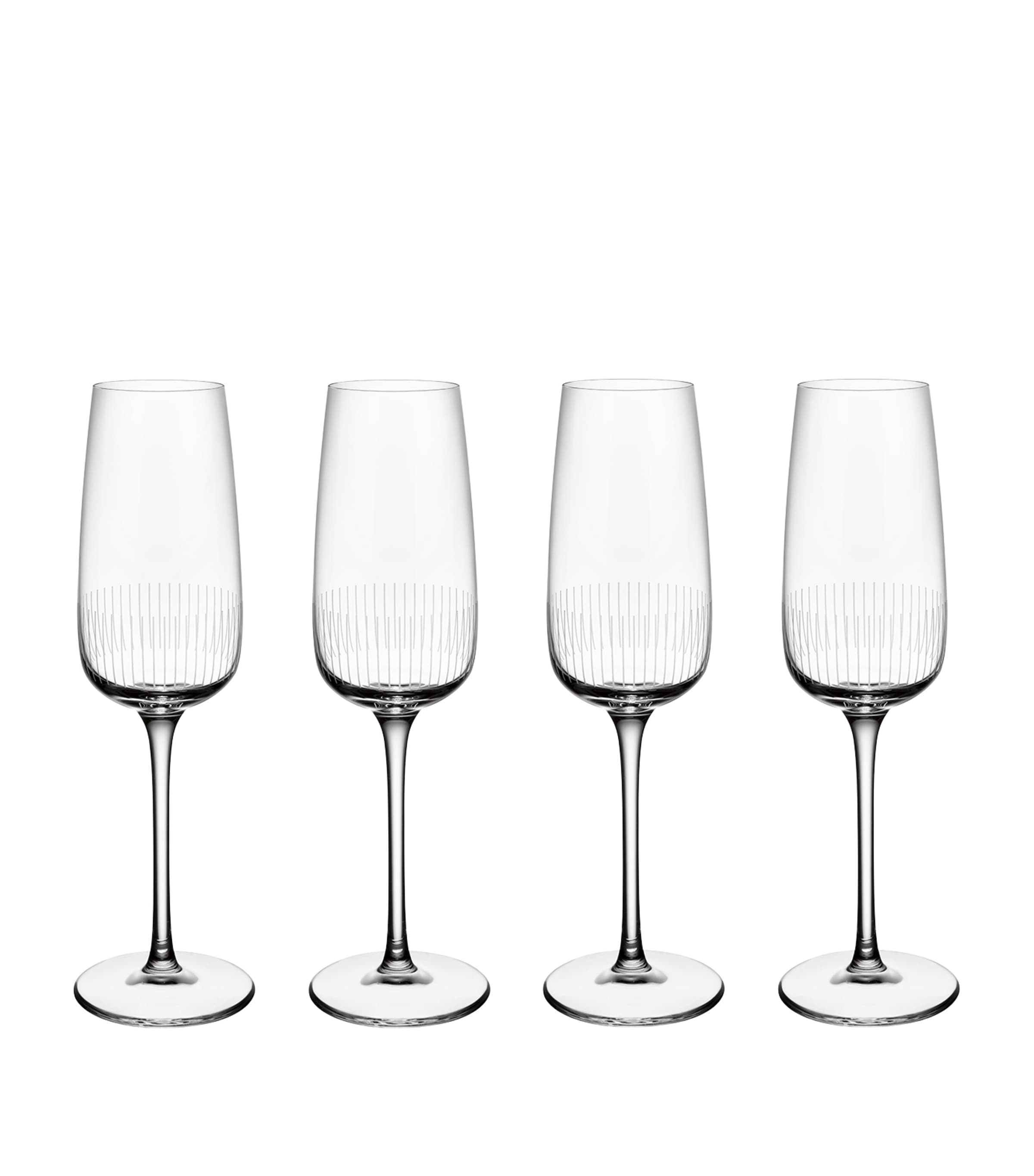Set of 4 Crystal Afina Champagne Glasses (120ml)