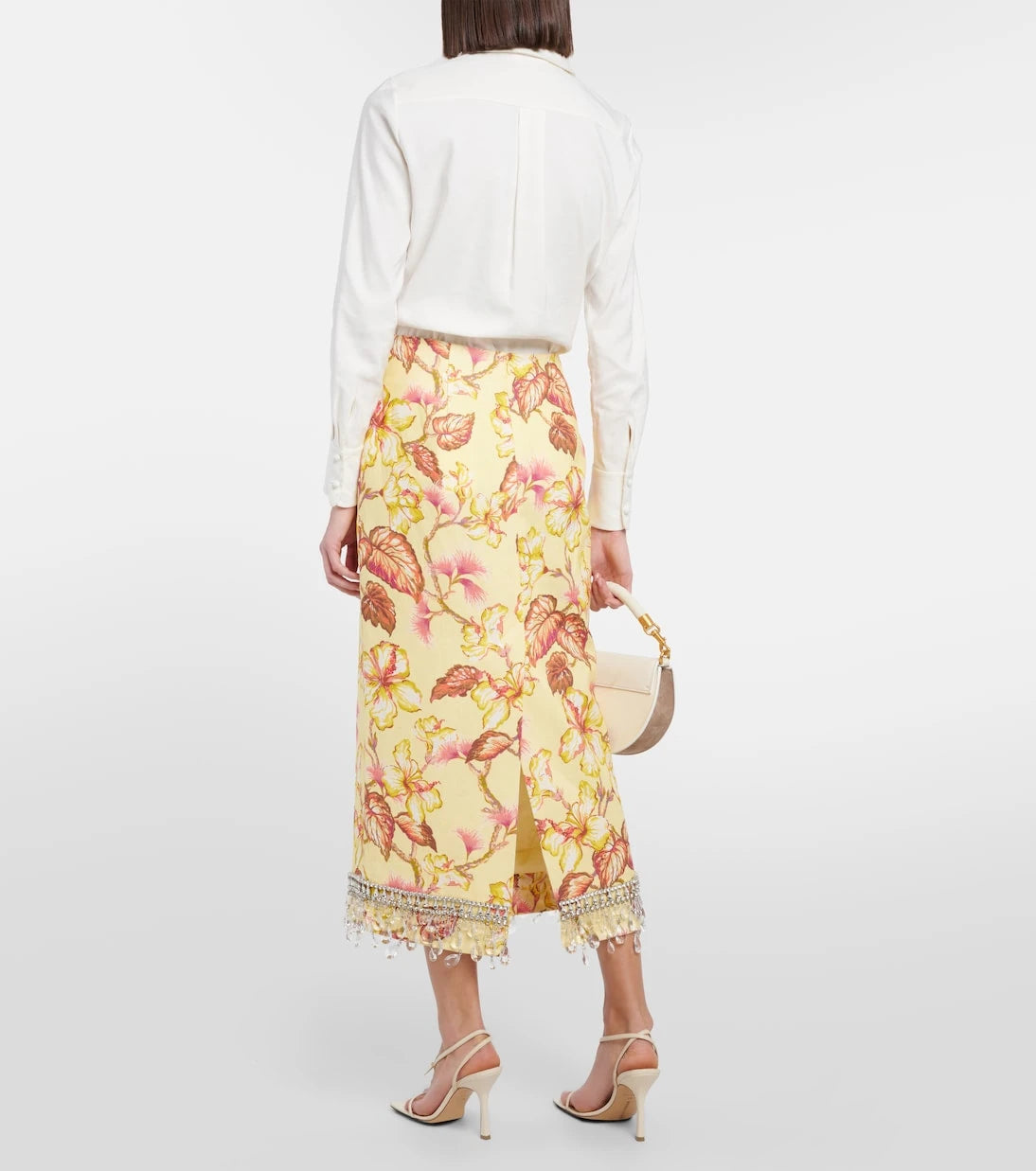 Zimmermann - Matchmaker embellished linen midi skirt