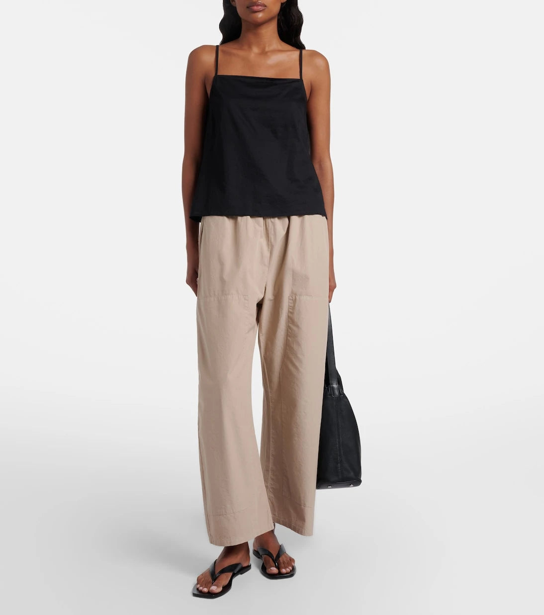 Leset - Kyoto cotton cropped wide-leg pants