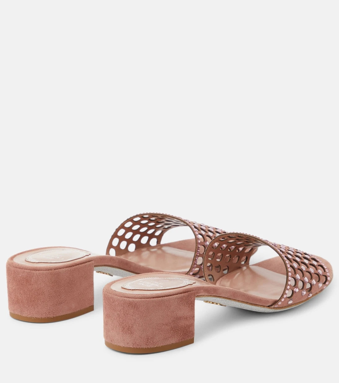 Rene Caovilla - Embellished suede mules