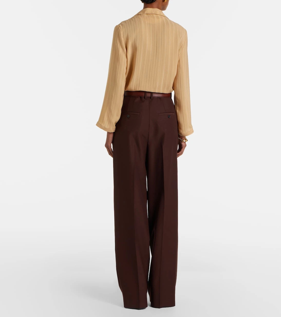 Saint Laurent - Wool and mohair wide-leg pants