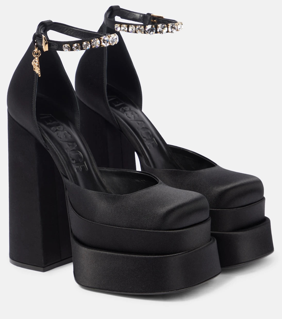 Versace - Medusa Aevitas saten platform topuklu ayakkabı