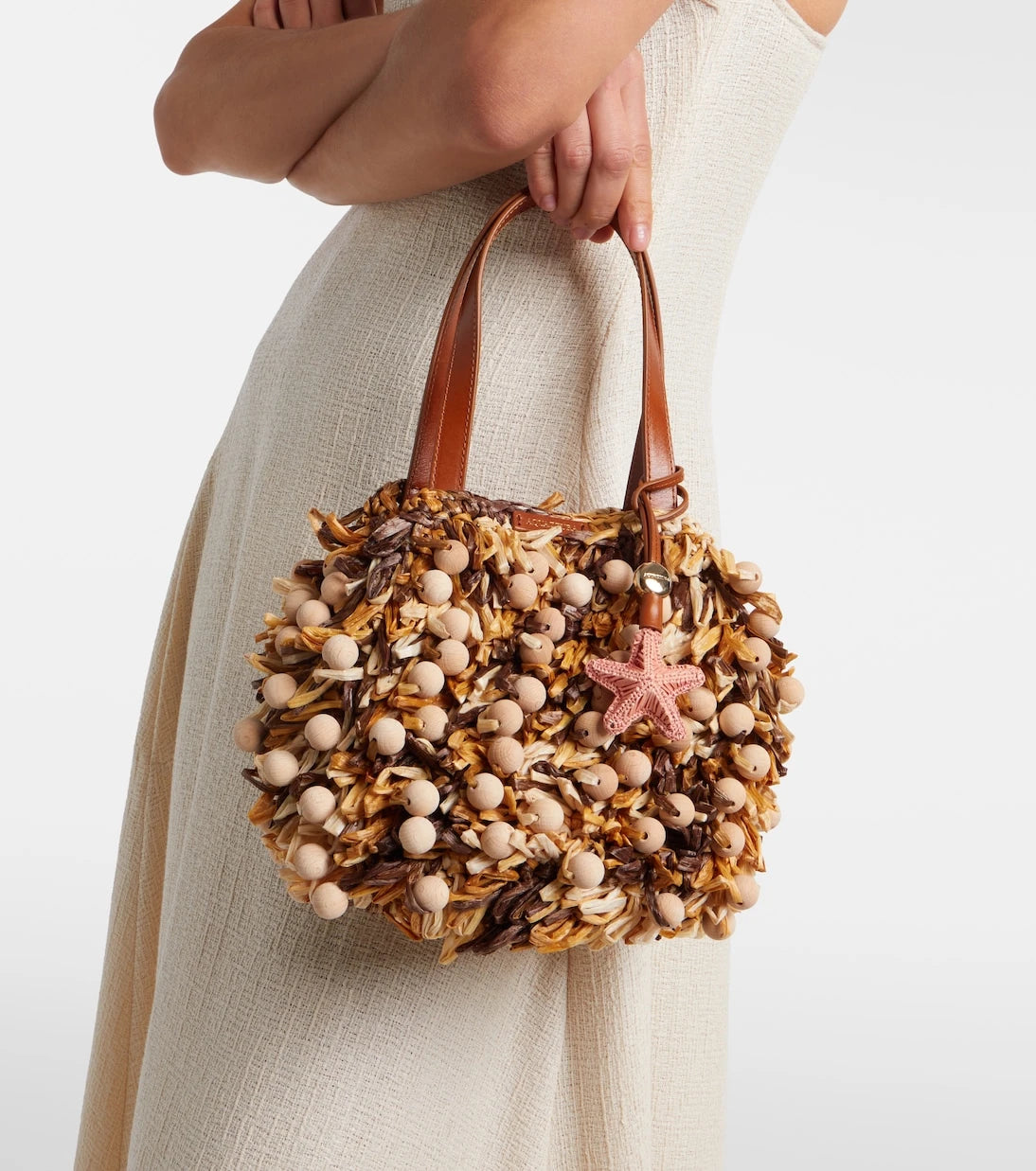 Aquazzura - Pom Pom beaded top-handle bag