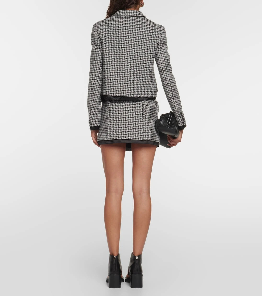Miu Miu - Houndstooth wool miniskirt