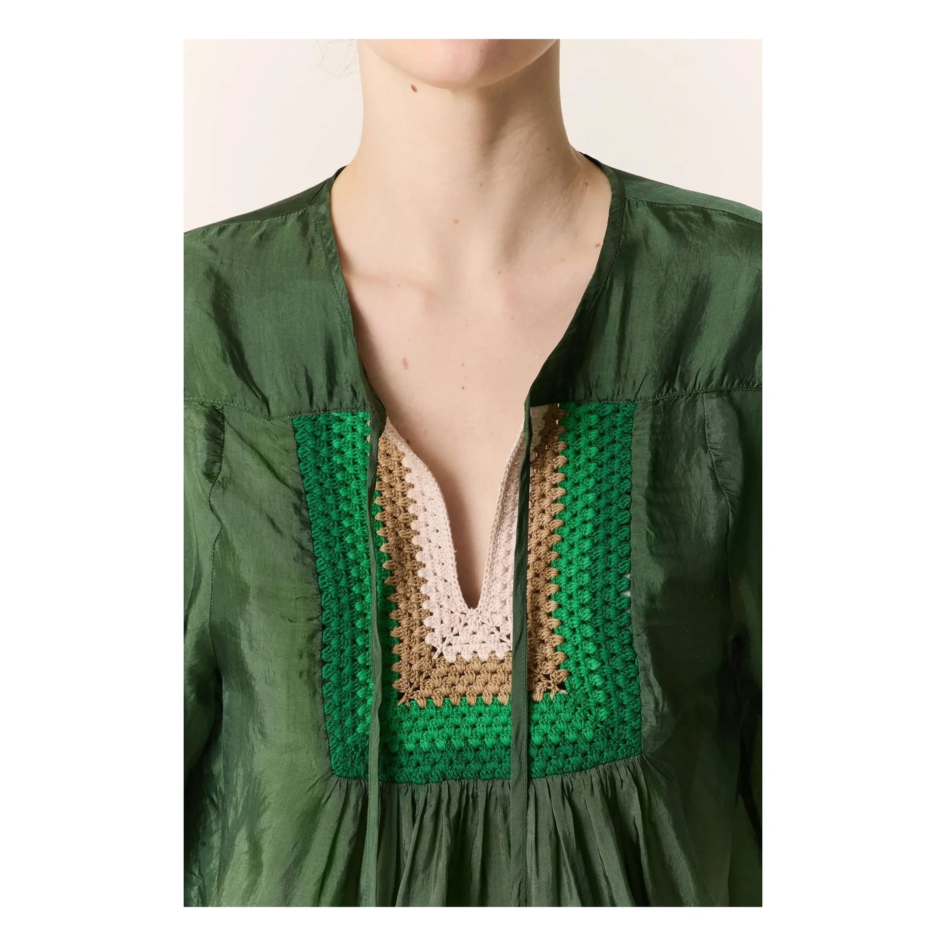 Leon & Harper - Cocto crochet blouse | Green