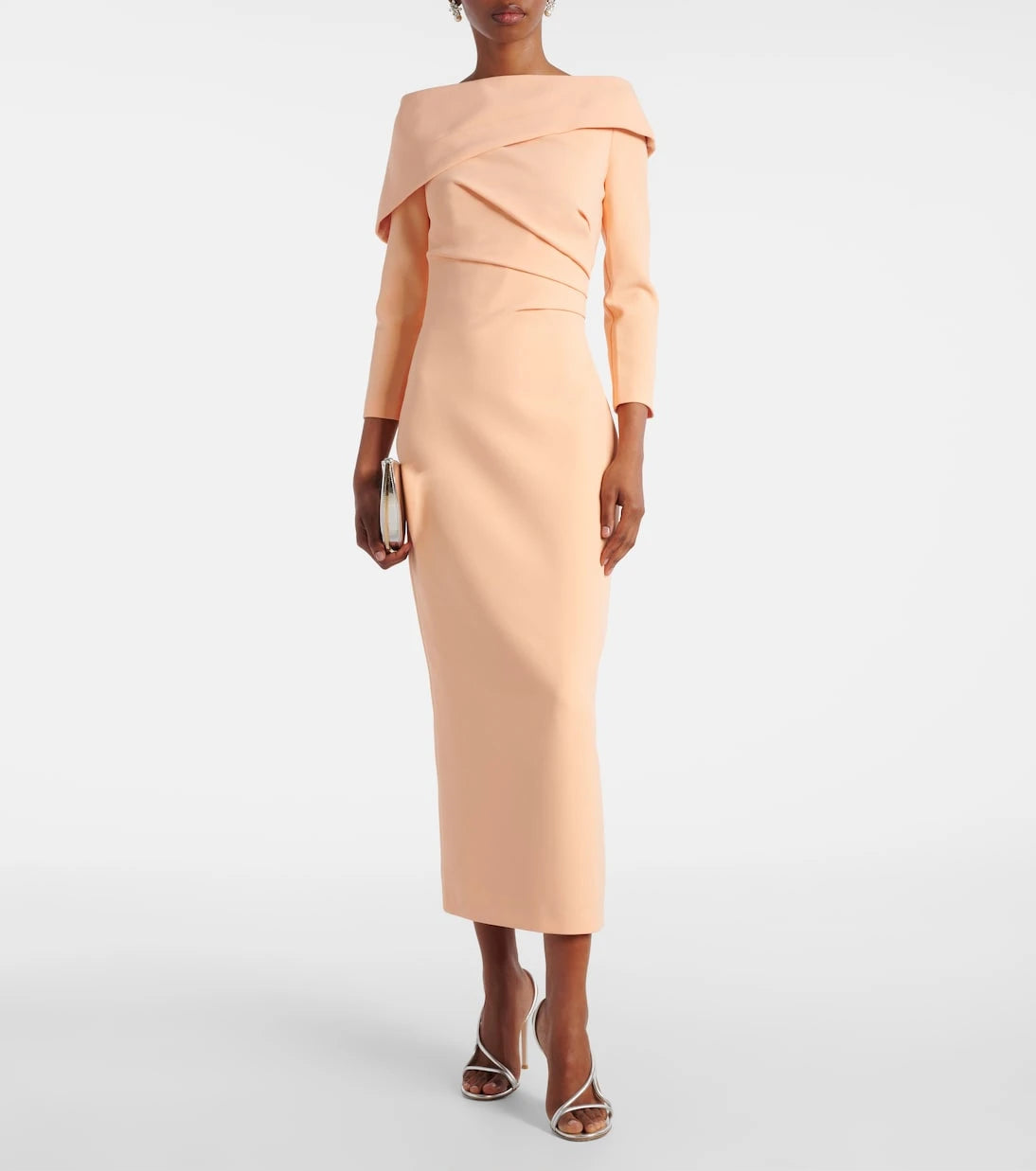 Safiyaa - Off-shoulder crêpe midi dress