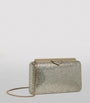 Jimmy Choo Neutral Ellipse Glitter Clutch Bag