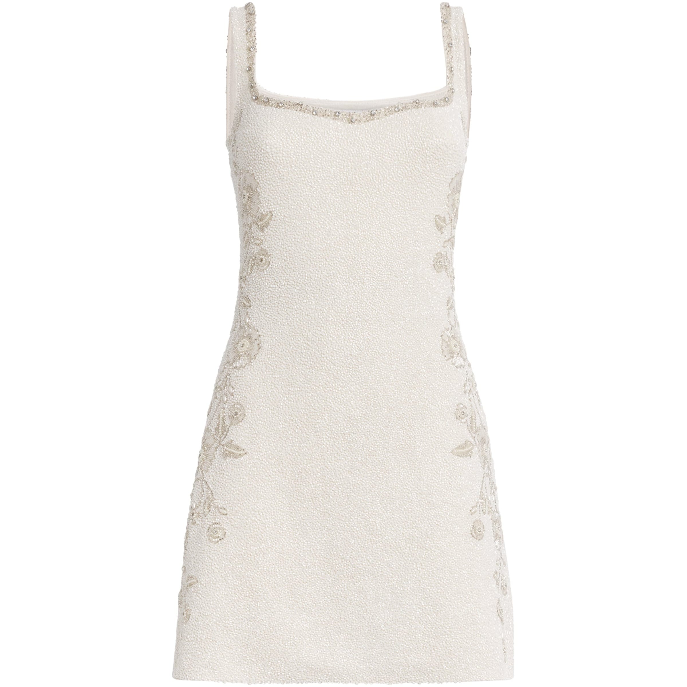 Clio Peppiatt Ivory Embellished Twilight Mini Dress