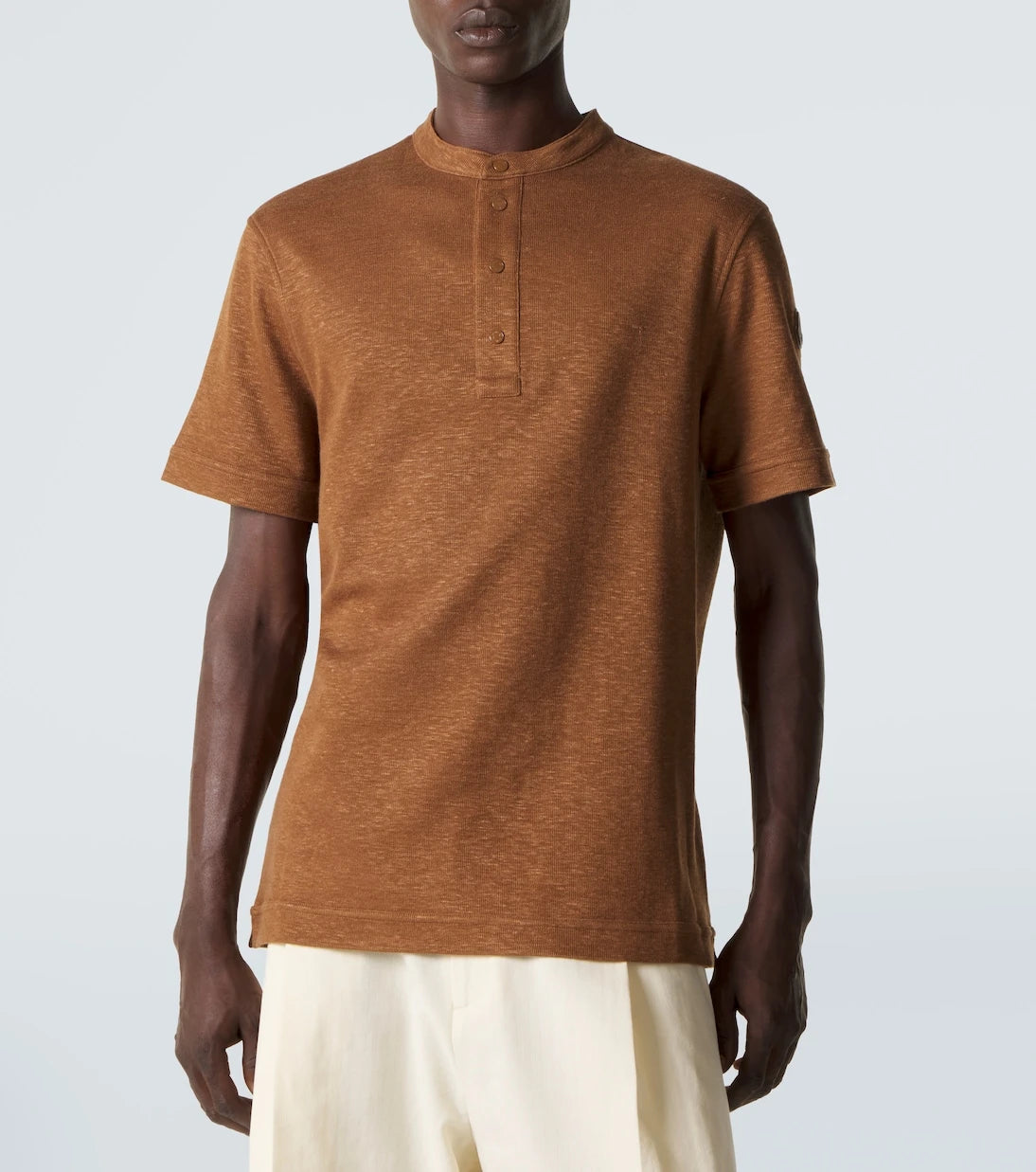 Moncler - Cotton and linen-blend polo shirt