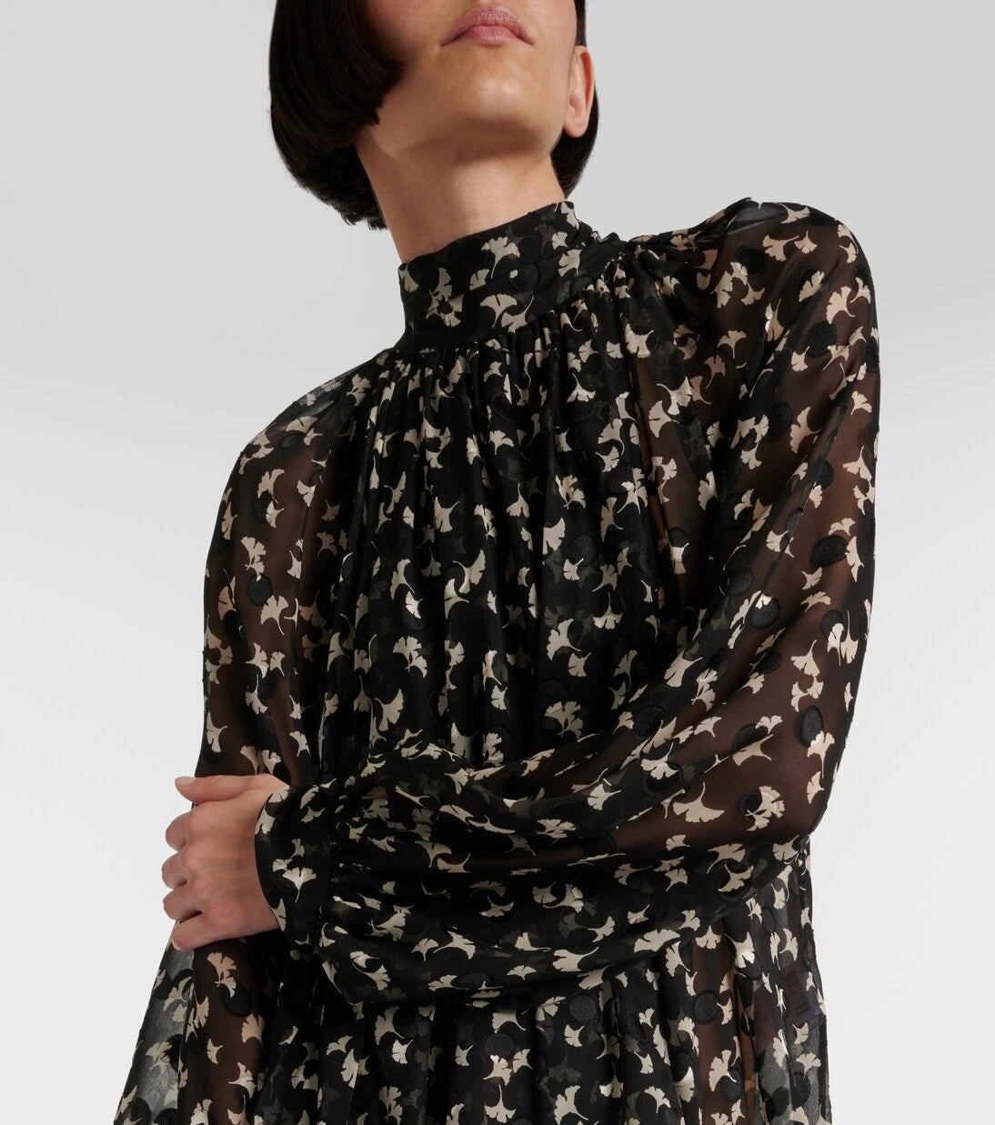 Chloé - Floral silk chiffon midi dress