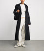 Skims Black Cotton Fleece Boyfriend Trench Coat