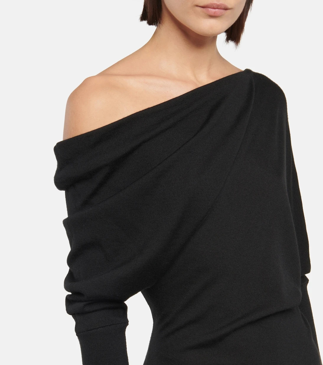 Tom Ford - Cashmere and silk off-shoulder midi dress