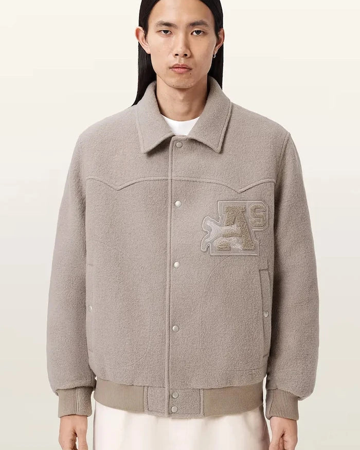 AllSaints erkek yün bomber ceket ROYCE