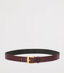 Burgundy Leather Trapezoid Belt