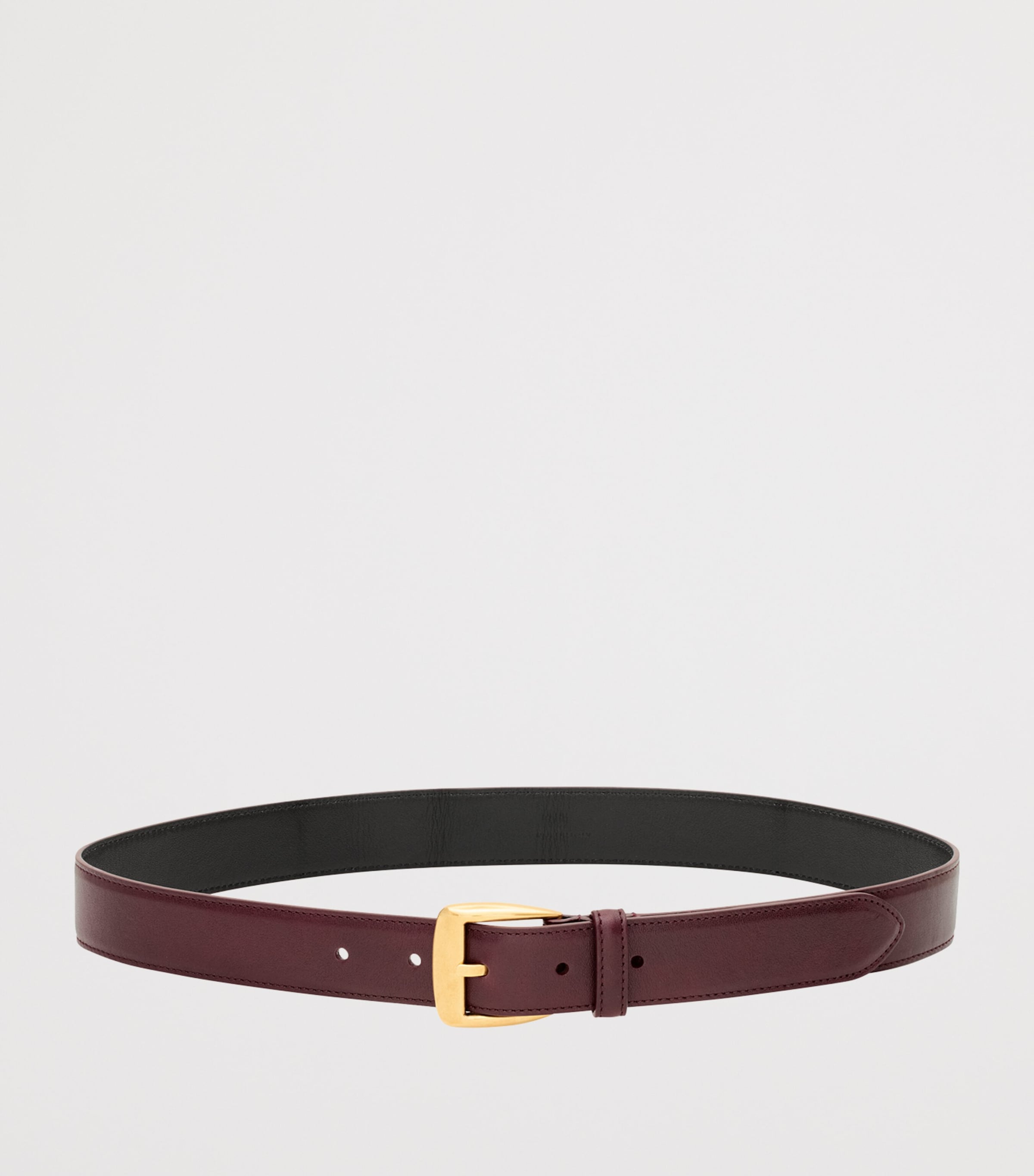 Burgundy Leather Trapezoid Belt
