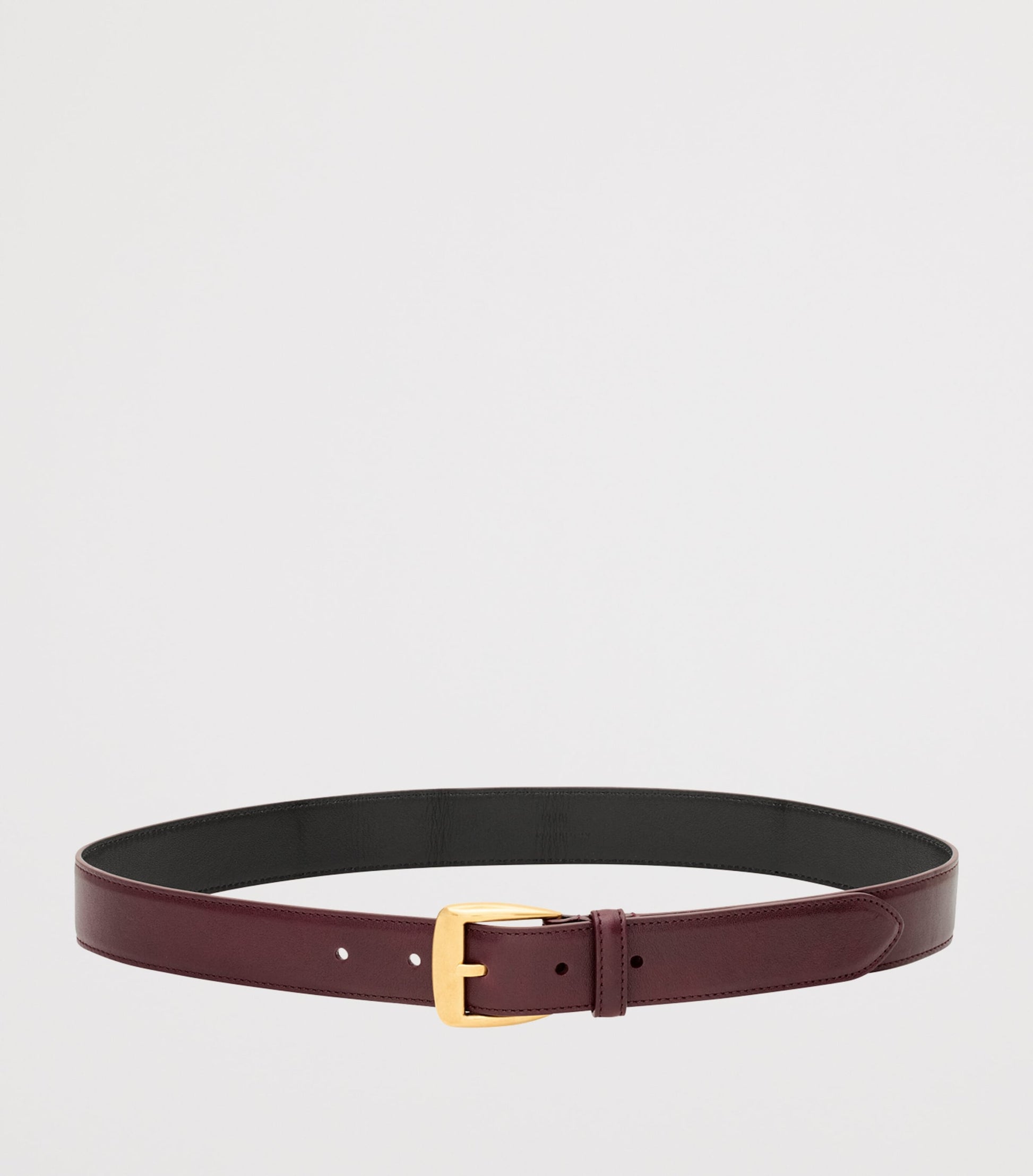 Burgundy Leather Trapezoid Belt