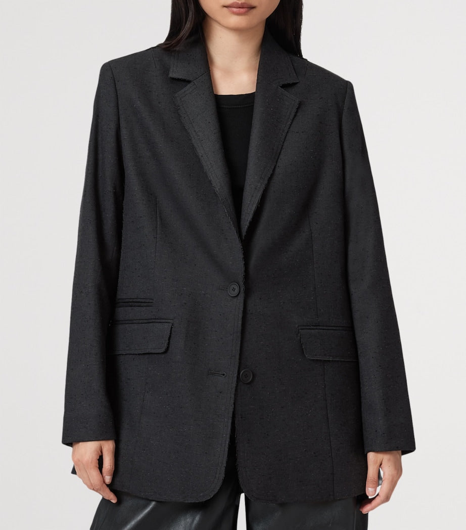 AllSaints Grey Single-Breasted Essie Blazer