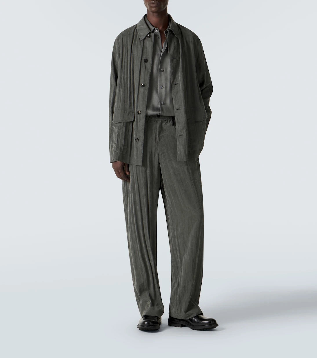 Giorgio Armani - Pleated canvas wide-leg pants