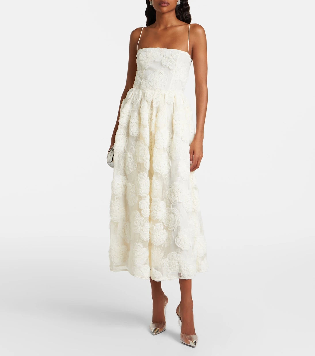 Rotate - Floral mesh midi dress
