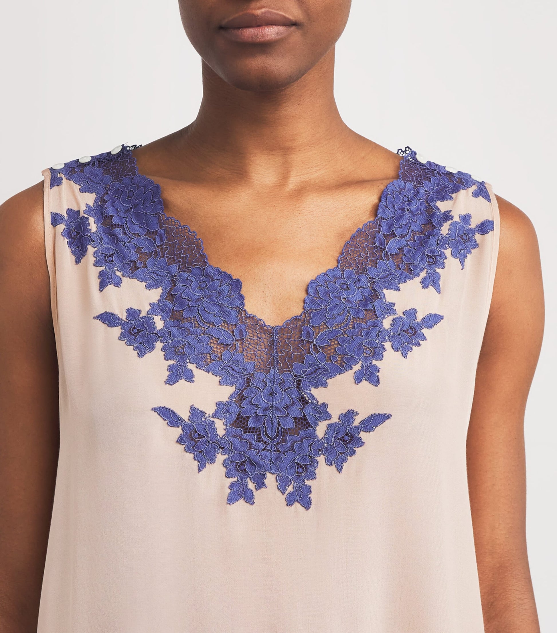 Bocan Pink Lace-Trim Slip Dress