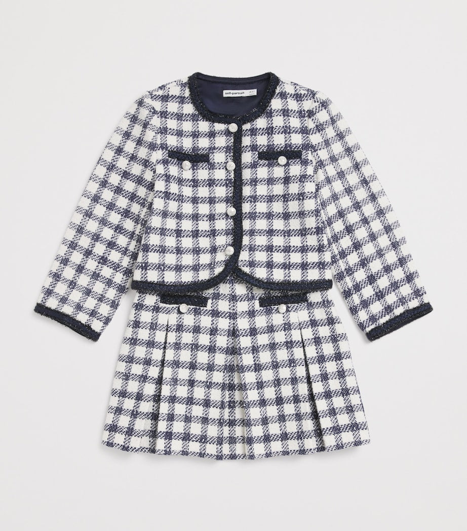 Self-Portrait Kids Check Bouclé Skirt (3-12 Years)