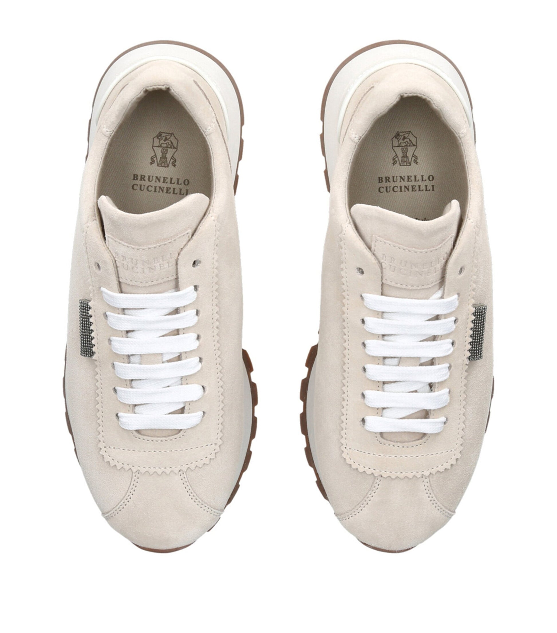 Brunello Cucinelli Beige Suede Runner Sneakers