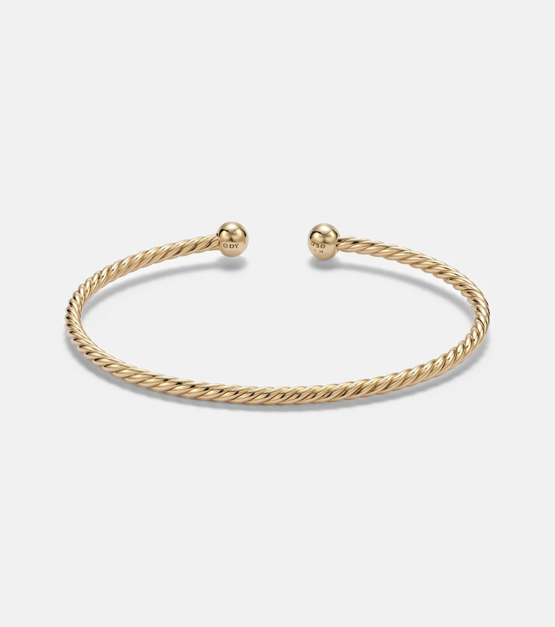 David Yurman - Cablespira® Flex Micro 18kt gold cuff bracelet with emeralds