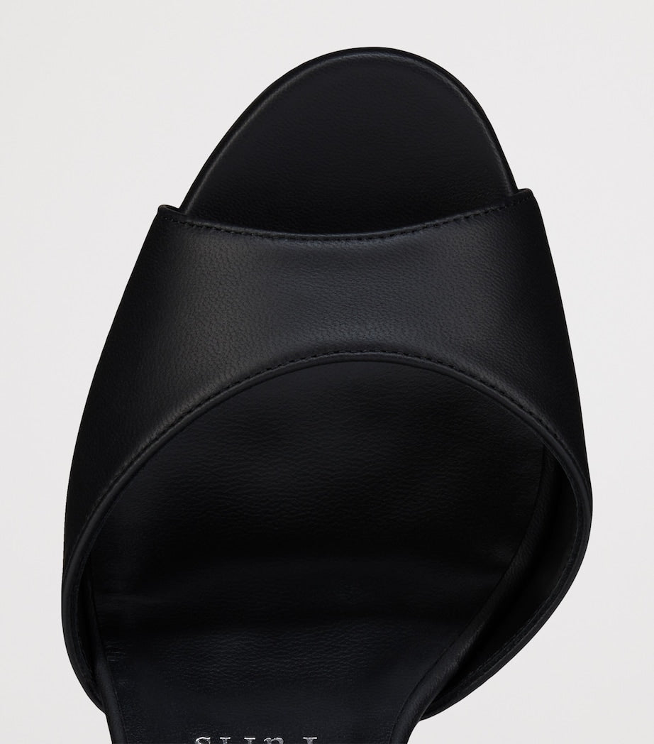 Christian Louboutin Black Sandaloo Leather Platform Sandals 130