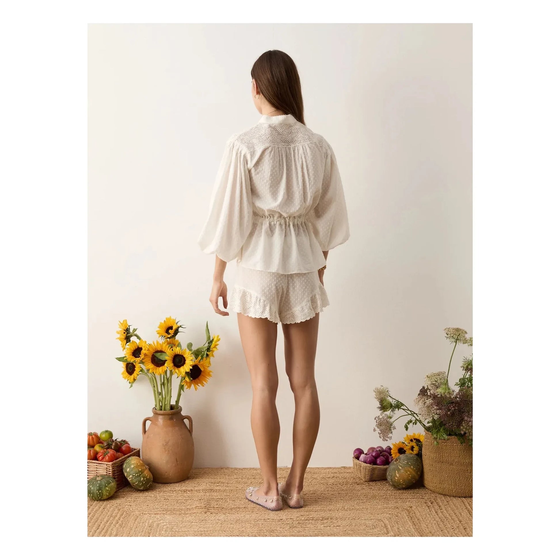 Boteh - Serenia Cotton Smocked Blouse | White