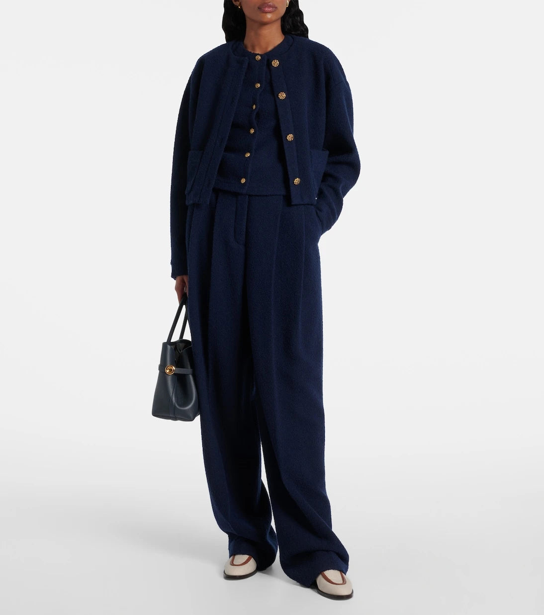 Loro Piana - بنطلون كورت واسع الساقين بخصر عالٍ