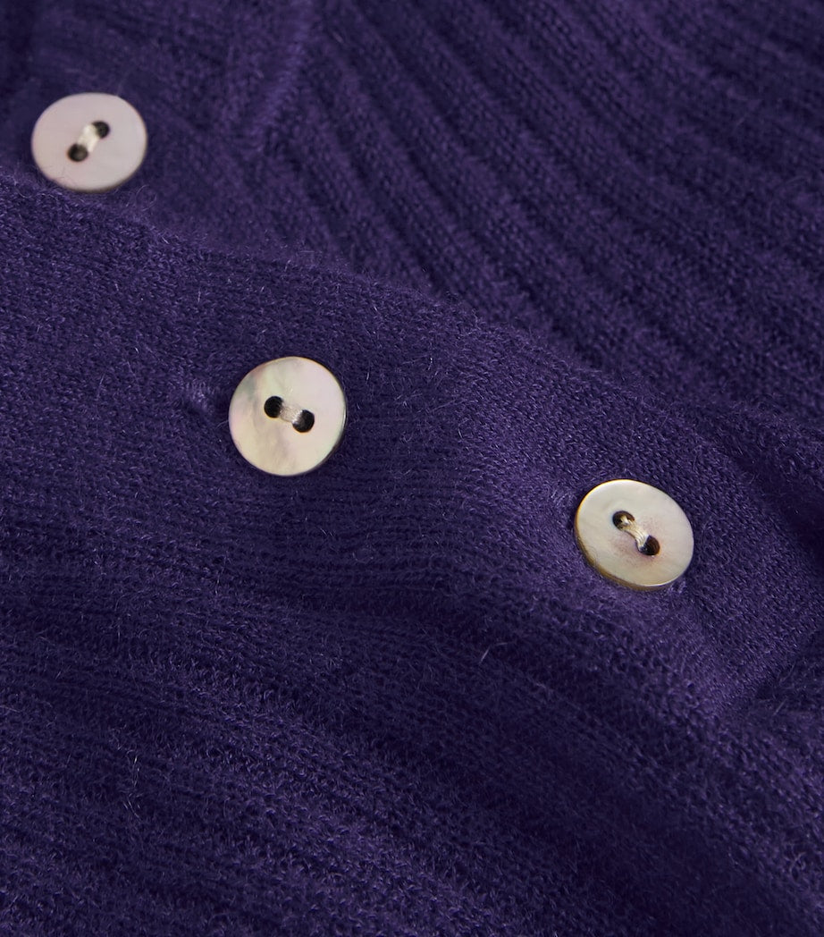 Vince Purple Ribbed Henley Top