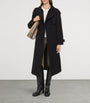 Burberry Black Gabardine Fitzrovia Long Trench Coat