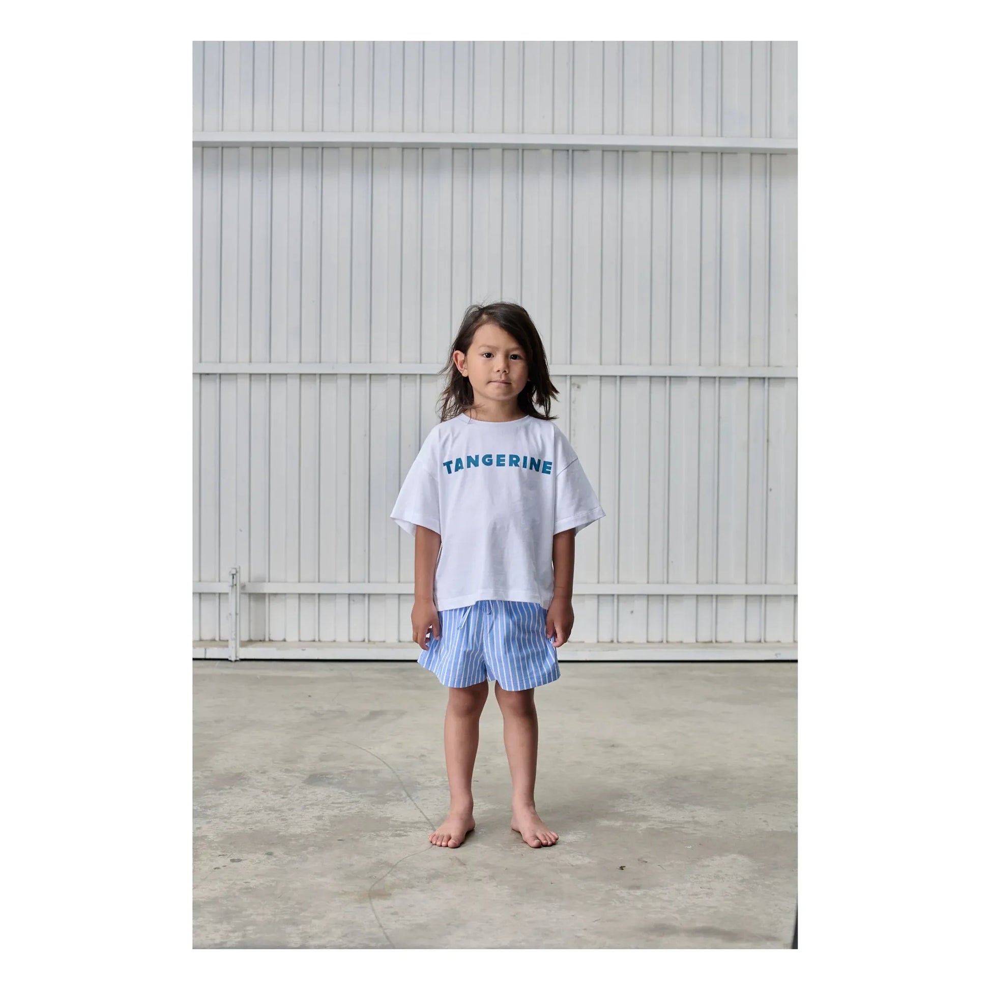 Tangerine - Striped shorts | Light Blue
