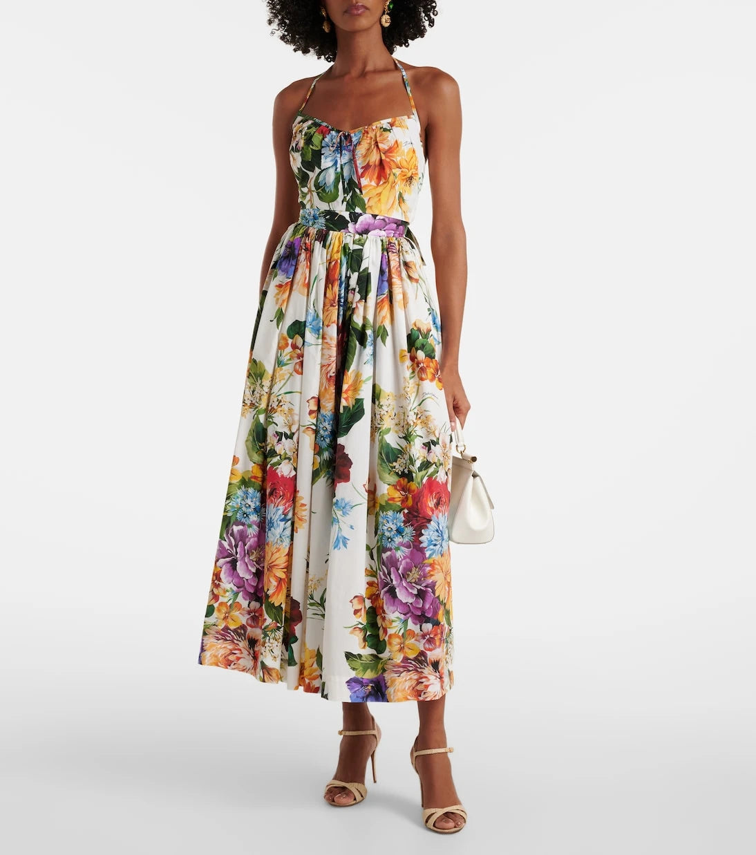Dolce&Gabbana - Floral cotton poplin crop top