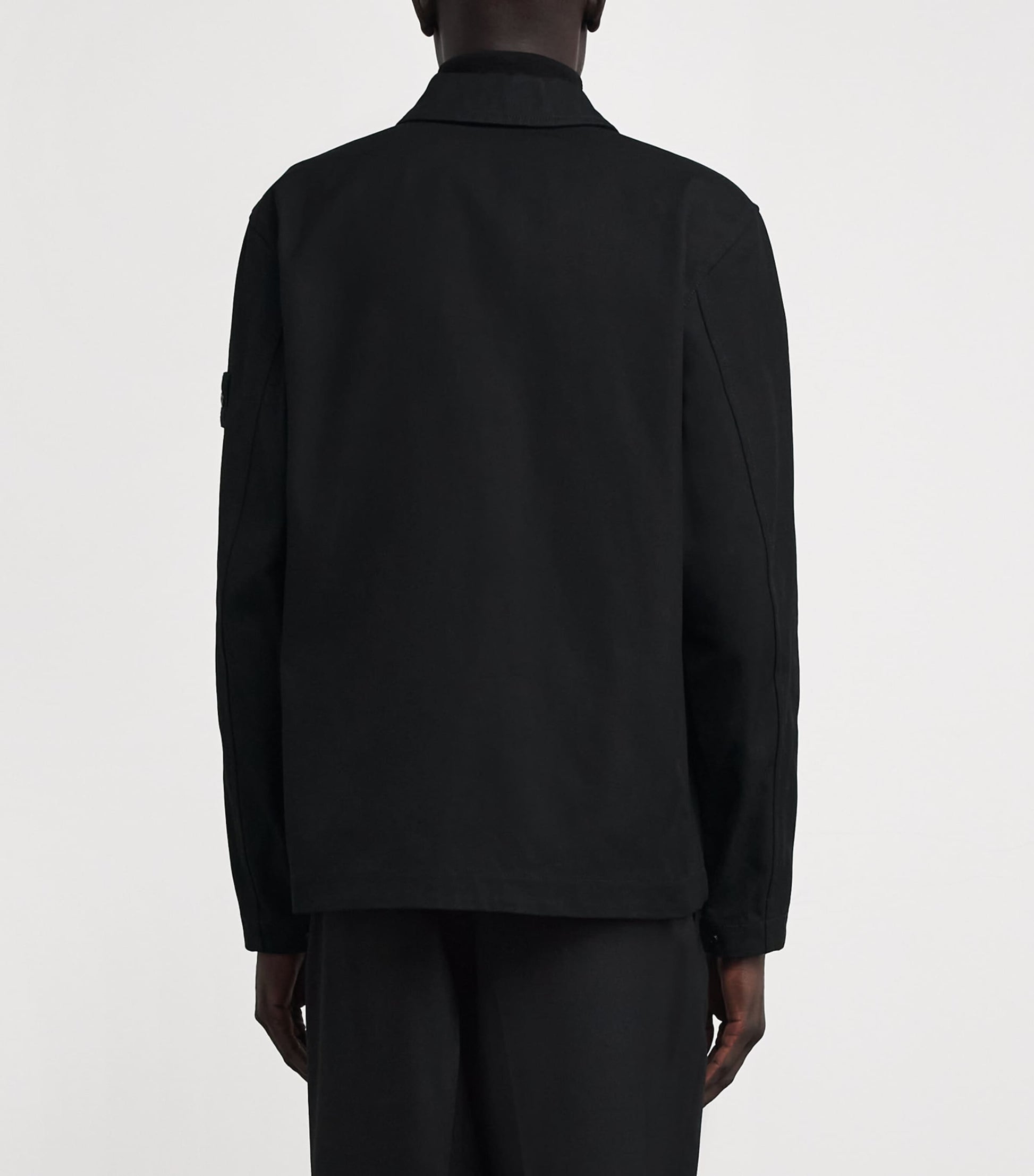 Stone Island Black Panama Cotton Overshirt