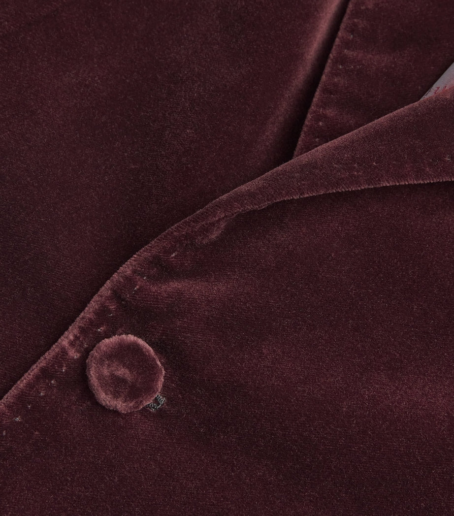 Velvet Single-Breasted Blazer