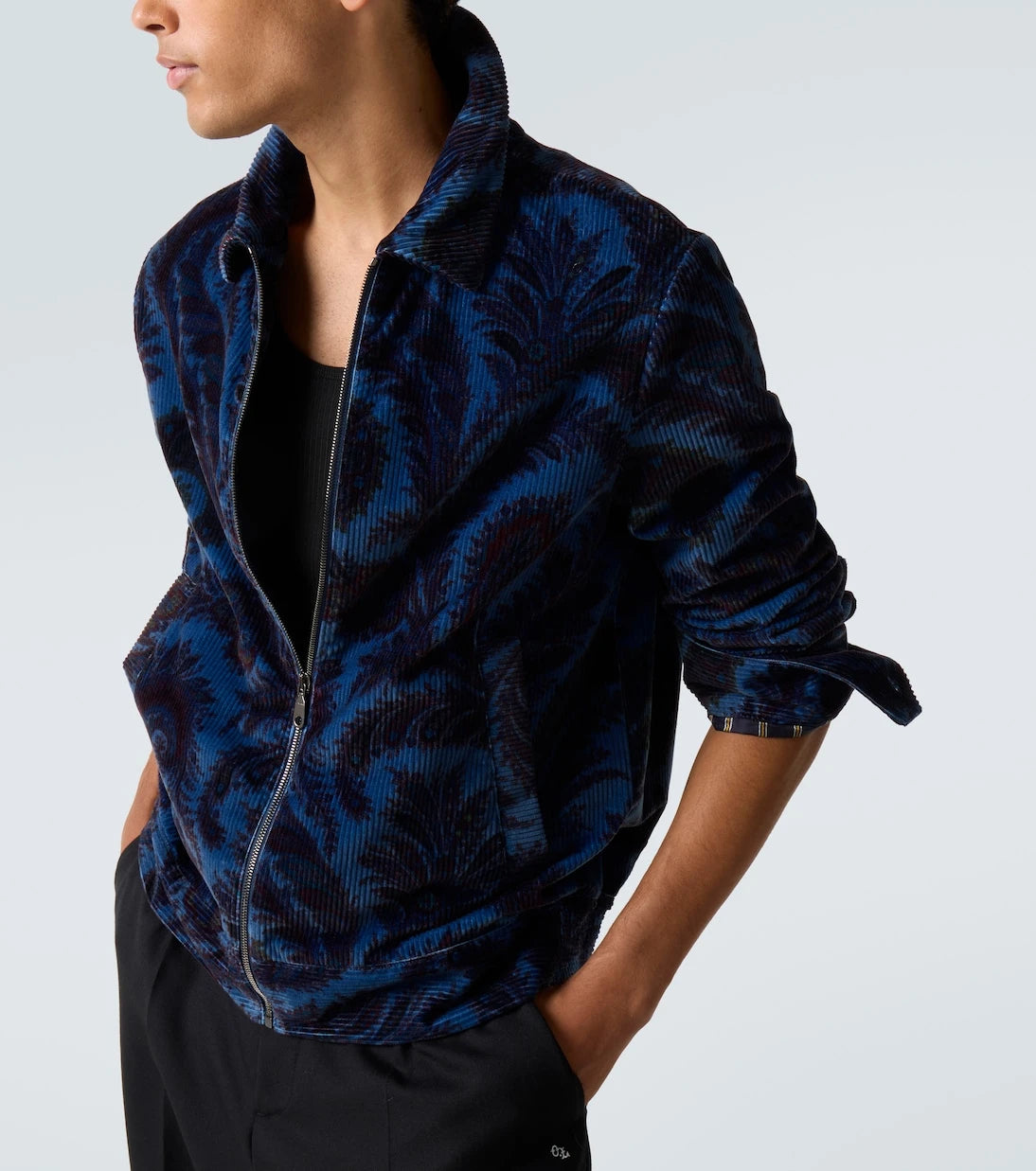 Etro - Printed cotton velvet jacket