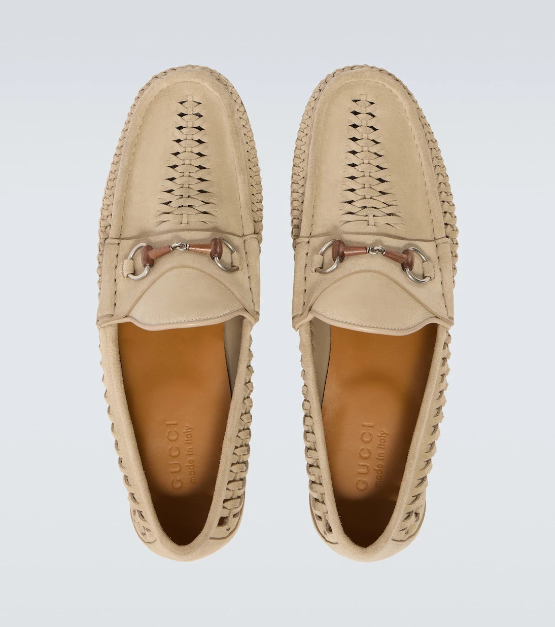 Gucci - Horsebit 1953 woven suede loafers
