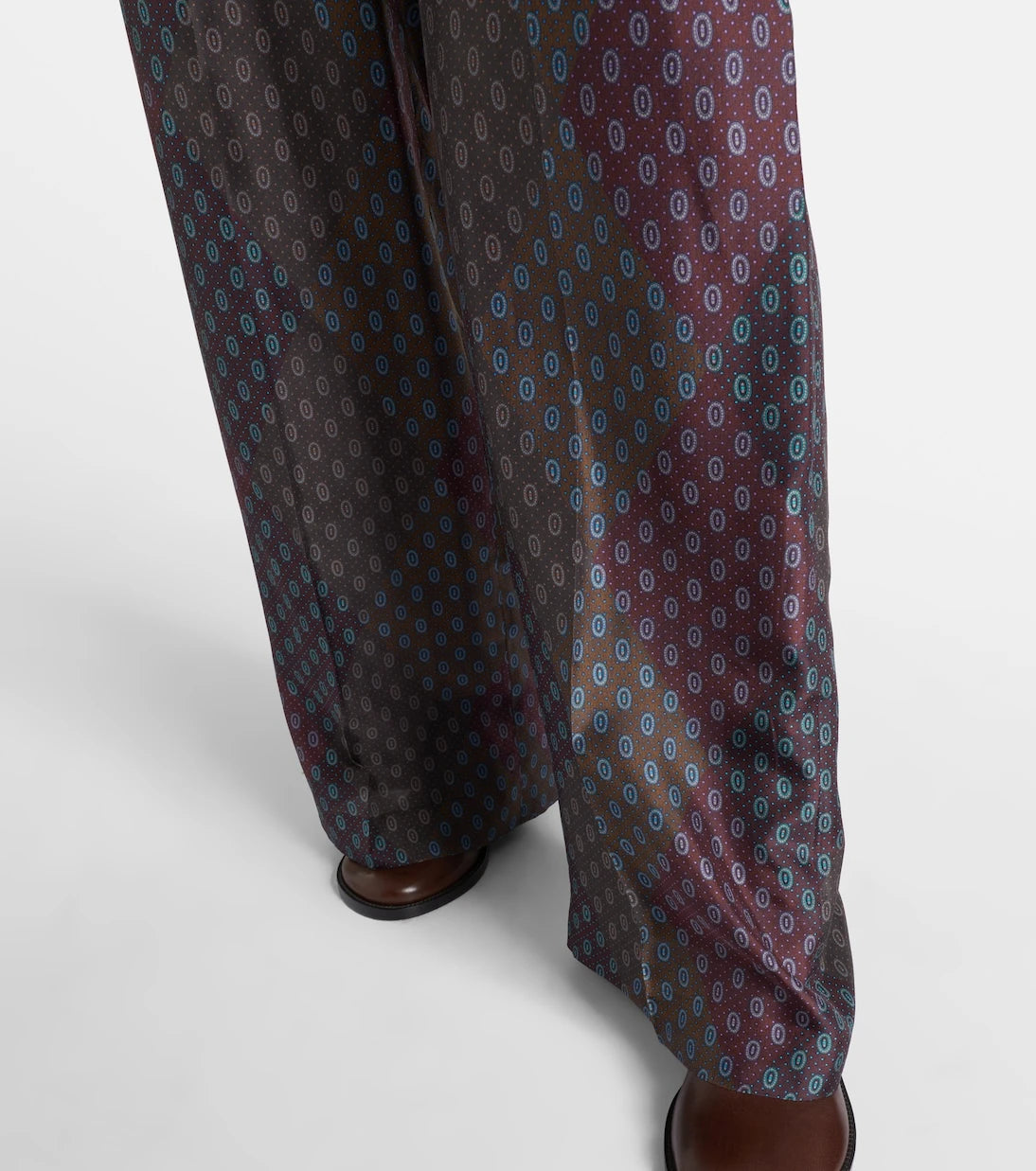 Dries Van Noten - Printed silk satin straight pants