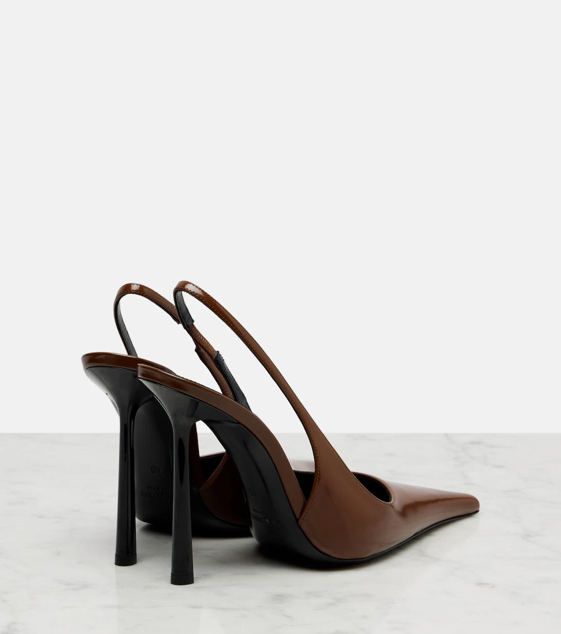 Saint Laurent - Vendome 110 leather slingback pumps