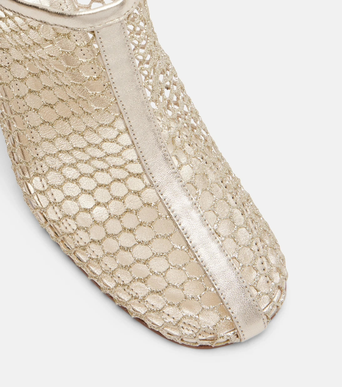 Souliers Martinez - Giulia leather-trimmed fishnet mules