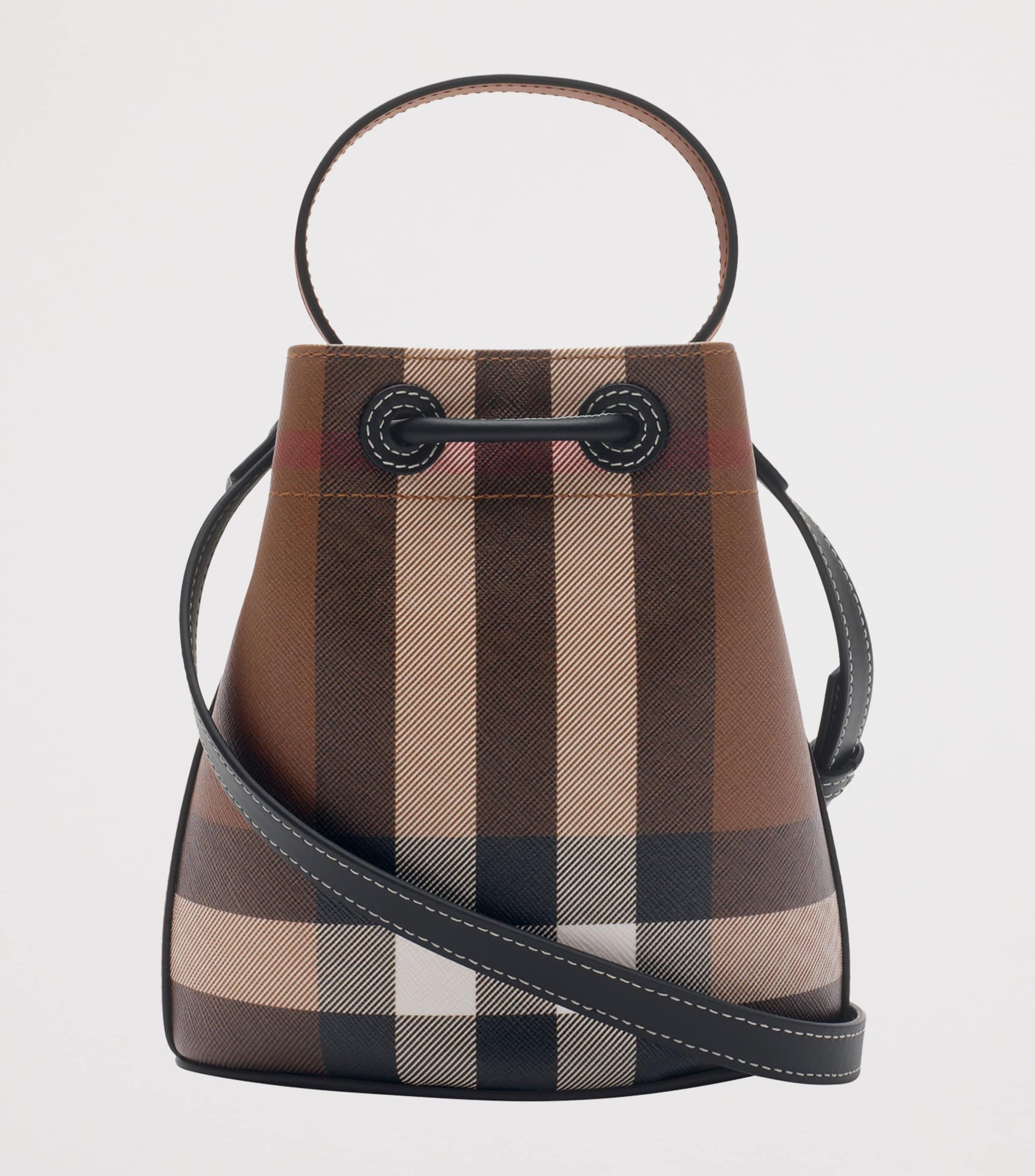 Burberry Brown Mini Check Bucket Bag