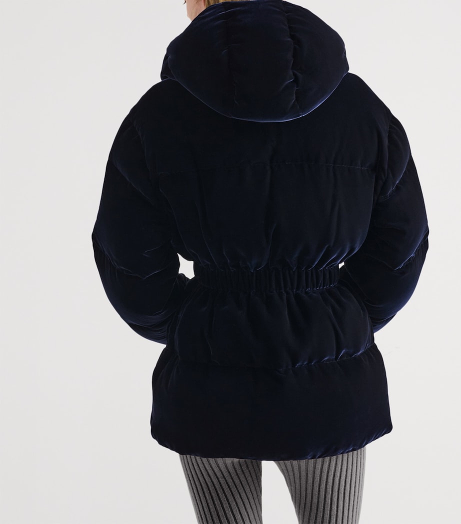 Prada Blue Velvet Down Jacket