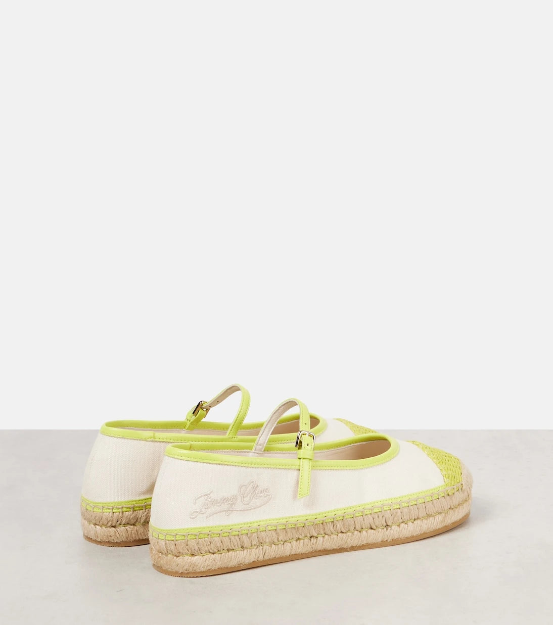 Jimmy Choo - Aciel leather-trimmed canvas espadrilles