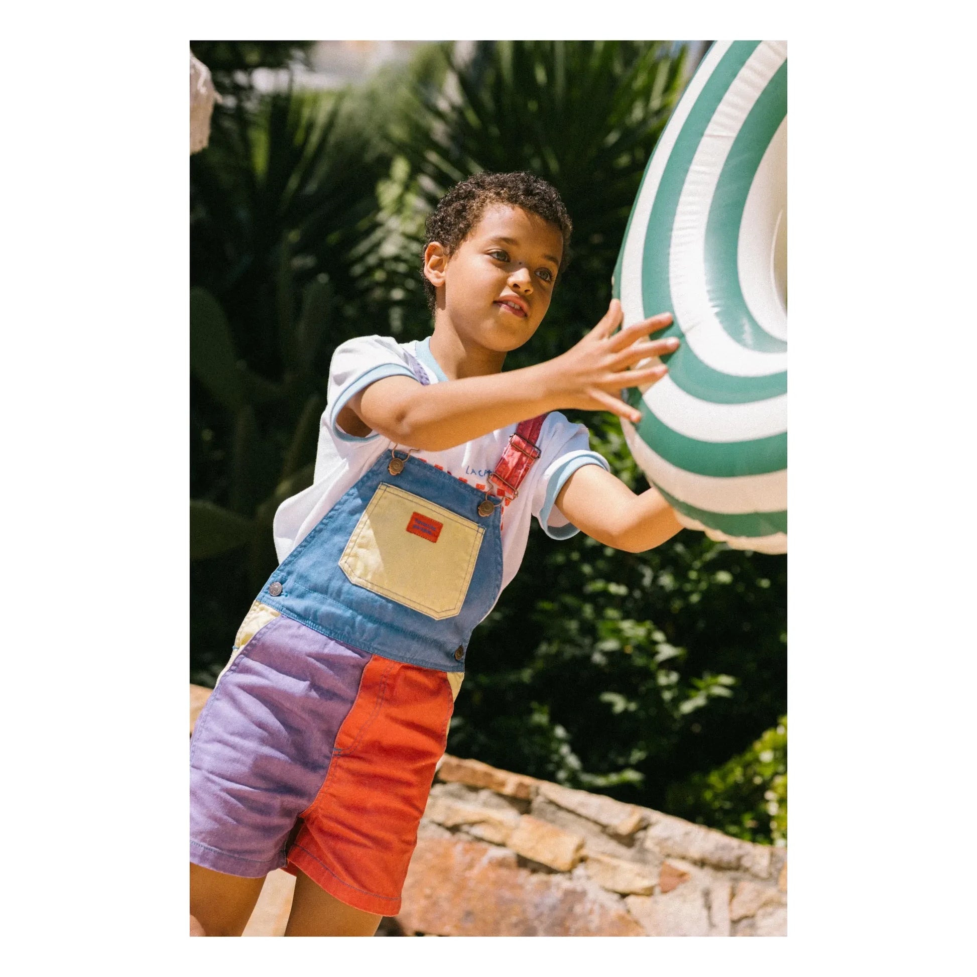 Favorite People - Colorblock Mozzarella Short Dungarees | Purple