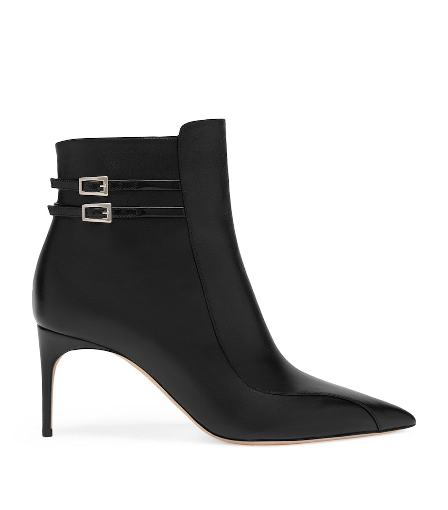 Black Leather Giordana Ankle Boots 70